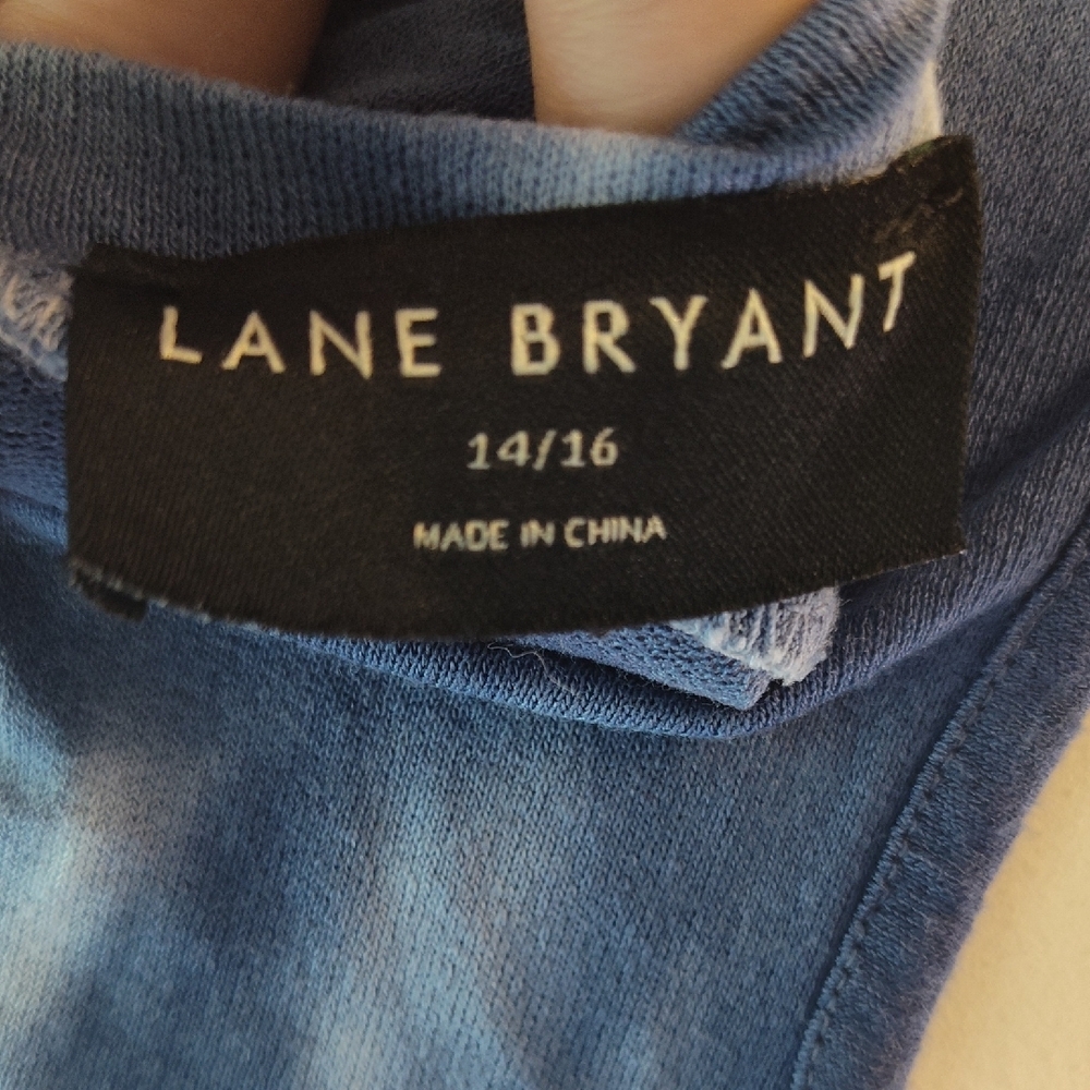 Lane Bryant Blue and White Sleeveless Relaxed Tank Top - Picture 8 of 10